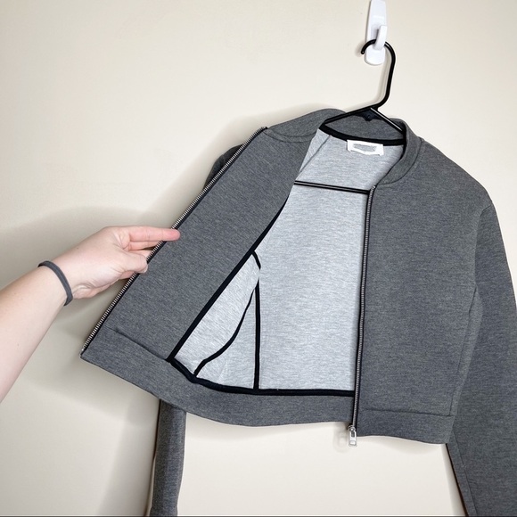 Everlane Bomber Jacket Street Fleece Cropped Full Zip - Picture 3 of 7
